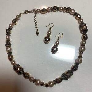 Beaded Necklace and Earrings EUC